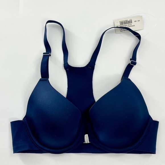 NWT Soma Vanishing Back Front Close Full Coverage Smoothing Navy Blue Bra Sz 32A - Picture 2 of 8